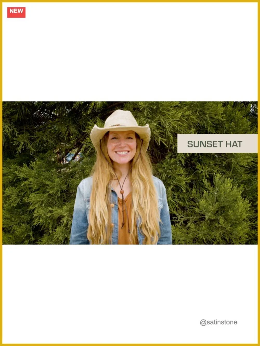 UPF 50+ Shapeable Brim Cowgirl Sun Hat 100% Polyester